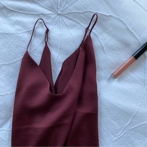 Burgundy Express Silky Sleeveless Top XS